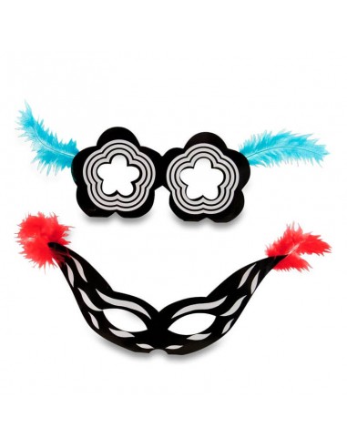 Halvmasker med fjer, 30 stk.