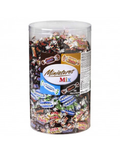 mini mars, bounty, twix og snickers chokolade