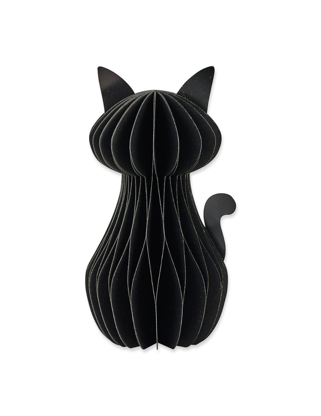 Sort fastelavns kat, honeycomb, 20 cm. (bred model)