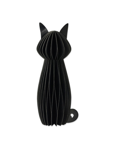 Sort fastelavns kat, honeycomb, 30 cm.