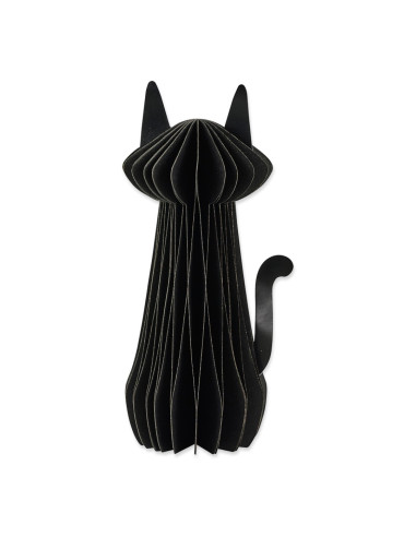 Sort fastelavns kat, honeycomb, 25 cm.