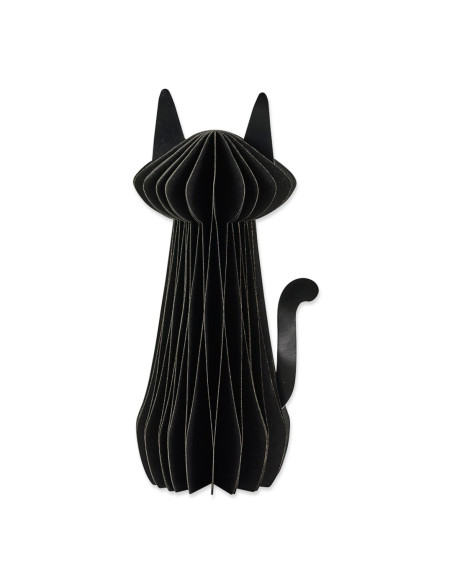 Sort fastelavns kat, honeycomb, 25 cm.