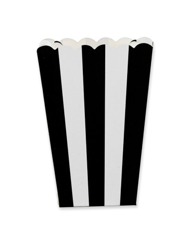 Popcornbægre, sort hvid, 8 stk.