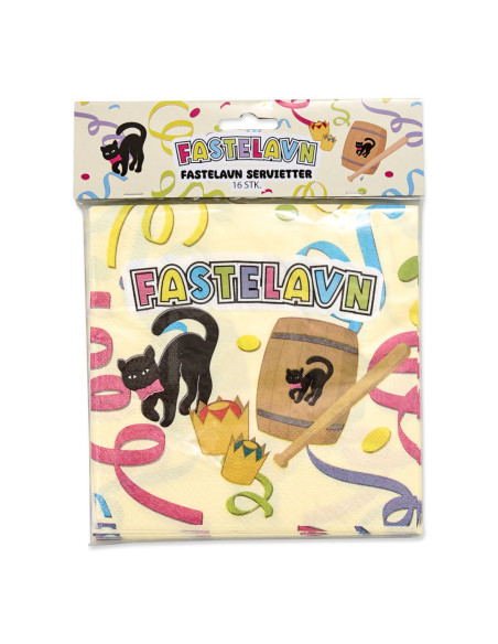 Fastelavn servietter, 16 stk.
