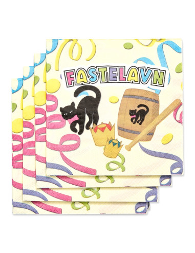 Fastelavn servietter, 16 stk.