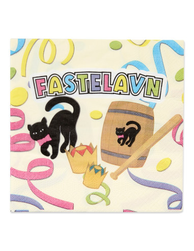 Fastelavn servietter, 16 stk.