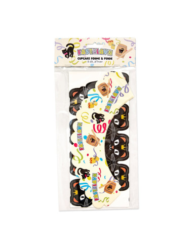 Fastelavn cupcake wrapper, 8 stk.