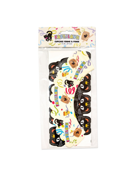 Fastelavn cupcake wrapper, 8 stk.