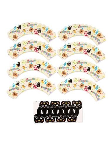 Fastelavn cupcake wrapper, 8 stk.