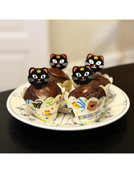 Fastelavn cupcake wrapper, 8 stk.