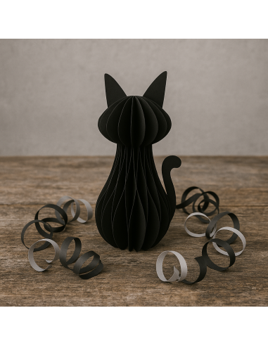Sort fastelavns kat, honeycomb, 20...