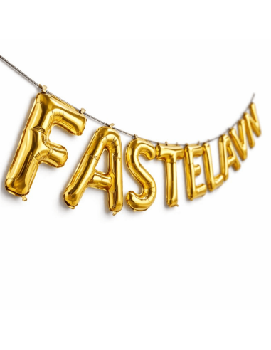 Ballonsæt, Guld "FASTELAVN" 40 cm.