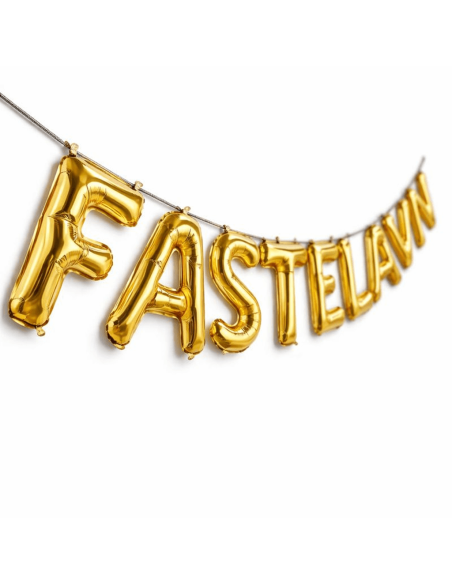 Ballonsæt, Guld "FASTELAVN" 40 cm.